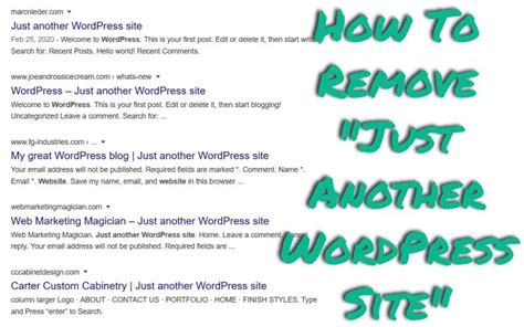 Here Is How To Remove Just Another WordPress Site Business Cookhouse