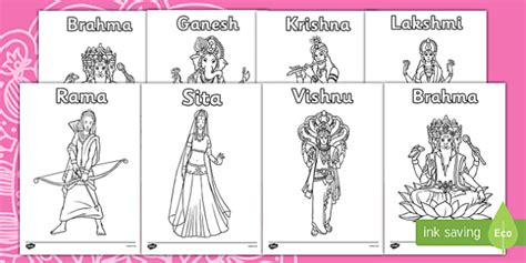 Using the coloring pages to help students learn about hindu gods. FREE! - Hindu Gods Colouring Sheets (teacher made)
