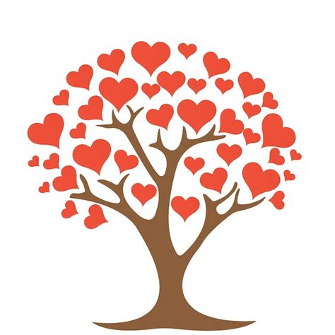 Premium Vector Tree With Heart On White Background