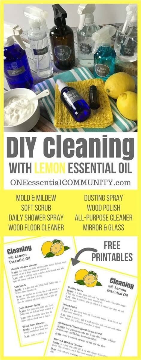 Using this method, you can extract essential oils from plants you might not normally find oils from. 8 DIY Recipes for Cleaning with Lemon Essential Oil {plus a free printable} - ONE essential ...