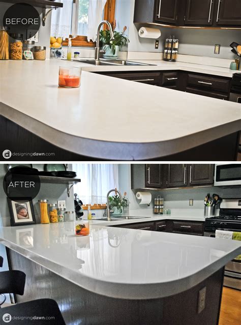 Bathroom laminate others compare the guide can confirm or kitchen countertops we have over colors and looks. DIY Glossy Painted Counters | Diy countertops, Kitchen ...