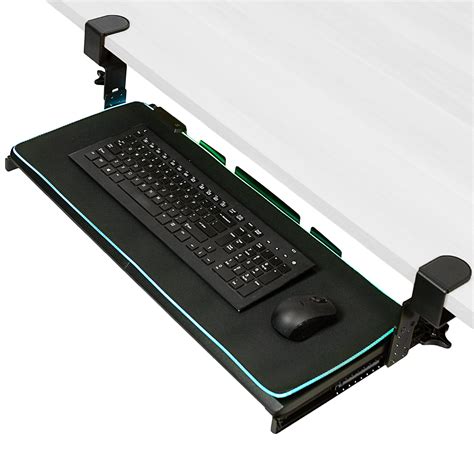 Buy Vivo Large Height Adjustable Under Desk Keyboard Tray With Rgb Led