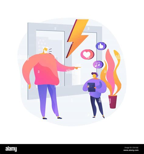 Conflict Of Generations Abstract Concept Vector Illustration Stock