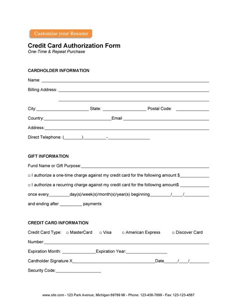 Bootstrap 5 collapsible credit card payment form with details. 41 Credit Card Authorization Forms Templates {Ready-to-Use}