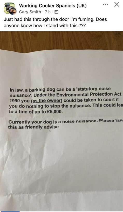 Man Fuming At Anonymous Your Dog Is A Nuisance Letter Posted Through
