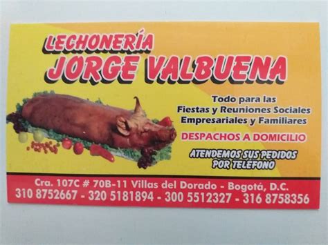 Menu At Lechoneria Jorge Valbuena Restaurant Bogot Cra C B