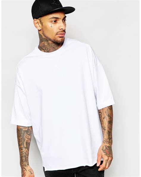 Asos Super Oversized T Shirt In Heavy Weight Fabric In White For Men Lyst