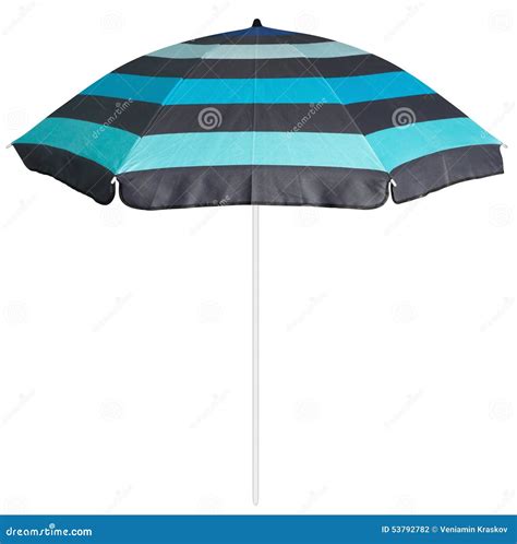 Blue Striped Beach Umbrella Stock Photo Image Of Sunny Relaxation