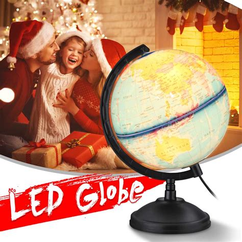 110v 20cm World Globe Earth Map With Led Light Children Educatioanl
