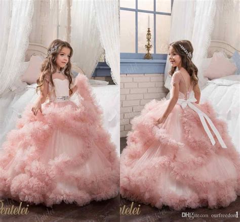 Little Girls Pentelei 2017 Sheer Jewel Neck Princess Ball