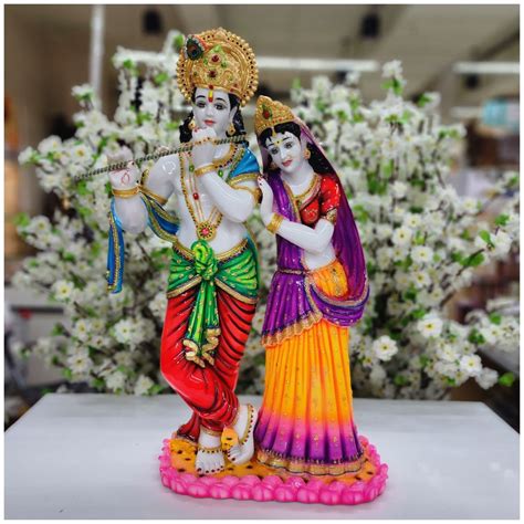 Buy Atoz India Cart Radha Krishna Statue In Resin Large Radha Krishna Idol Hindu Divine Couple