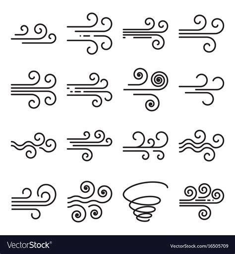 Wind Icons Royalty Free Vector Image Vectorstock