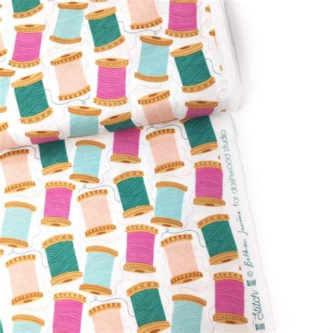 Sewing Machine Cotton Fabric Dashwood Studios Stitch Colourful