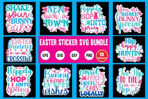 Easter Sticker Svg Bundle Graphic By Craftssvg30 · Creative Fabrica