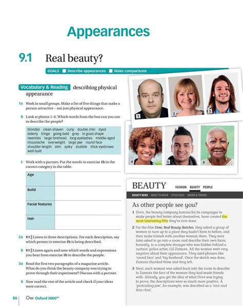 Comparisons Ingles Appearances 9 Real Beauty Goals Describe