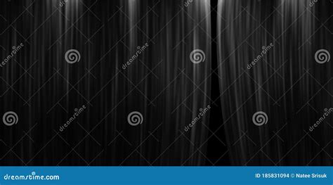 Black Stage Theatre Curtain Background With Copy Space Stock