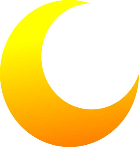 Yellow Crescent Half Moon Vector Clipart Image Free Stock Photo