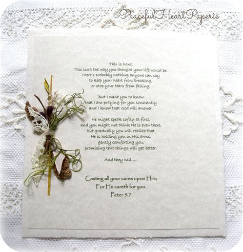 Christian Sympathy Card Loss of Loved One Cast Your Cares