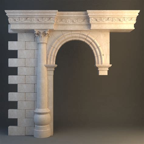 3d Stone Column Arch Cgtrader