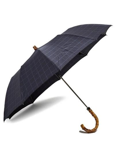 London Undercover Whangee Handle Telescopic Umbrella In Navy Multi
