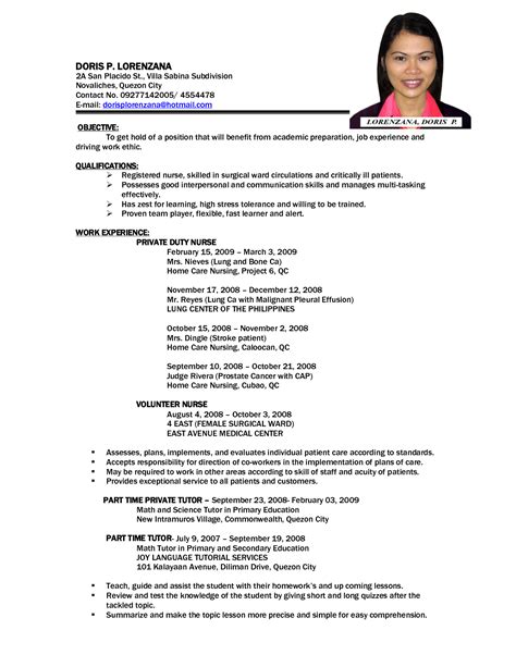 No matter what sort of work experience you have, there's a resume. Resume Sample - Fotolip