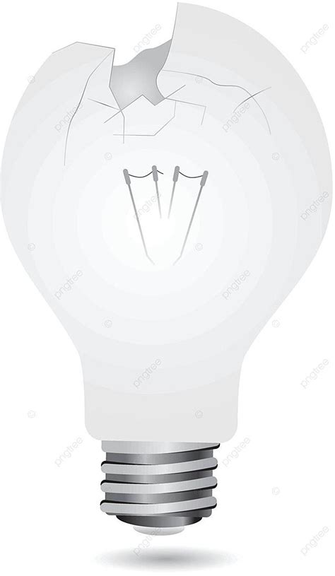 Broken Light Bulb Energy Filament Lamp Vector Energy Filament Lamp