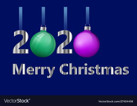The snowflakes have appeared on christmas cards 2020. Merry christmas greeting card design number 2020 Vector Image