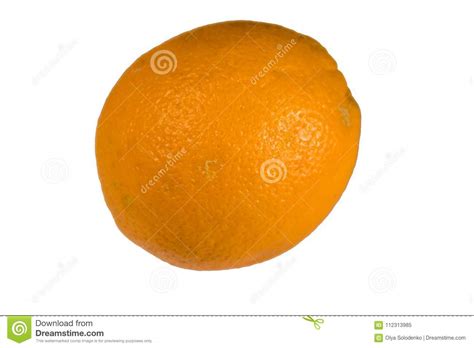 One Whole Orange Isolated On White Background Stock Image Image Of
