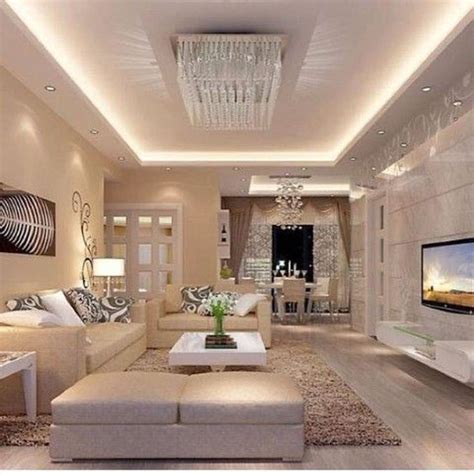 False Ceilings Design With Cove Lighting For Living Room Ceiling