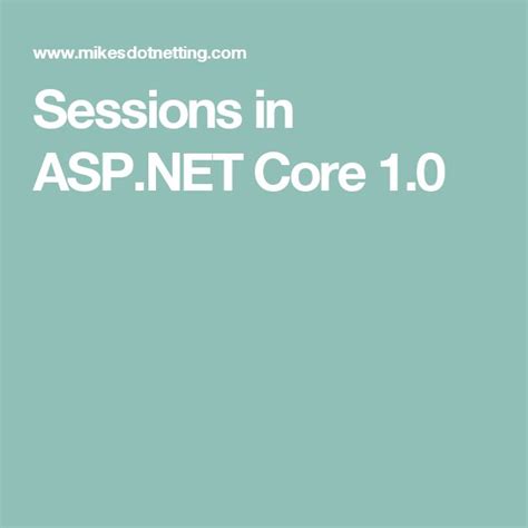 Sessions In ASP NET Core 1 0 Core Session How To Apply