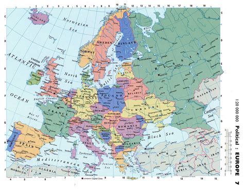 Large Political Card Of Europe Europe Mapslex World Maps