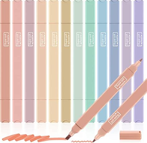 12 Pieces Aesthetic Cute Highlighters With Chisel Tip Assorted Colors