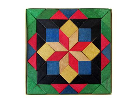 Geometric Parquetry Design Tile Blocks Puzzle By Sushipotvintage