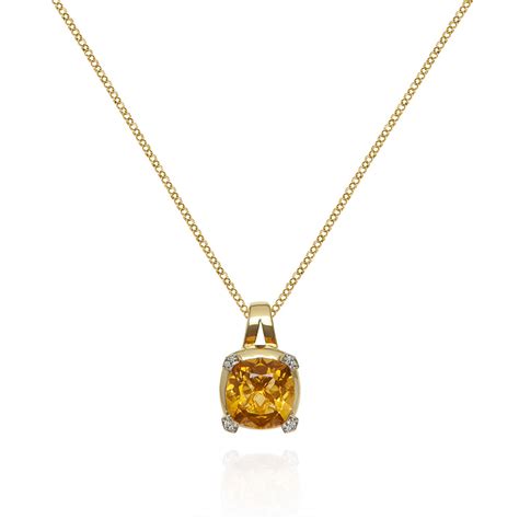 Paradigm Yellow Gold Citrine Necklace Anakao Jewellery