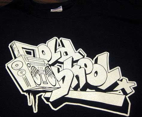 Old School T Shirt Graffiti Retro Boom Box Hip Hop Street