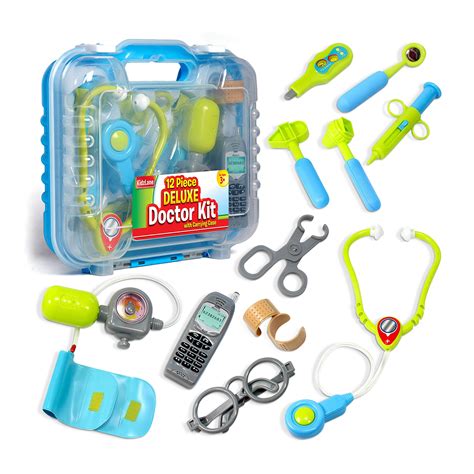 Durable Kids Doctor Kit With Electronic Stethoscope And 12 Medical