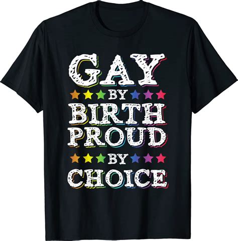 Rainbow Lgbtq Gay Pride By Choice T Shirt Amazon Co Uk Fashion