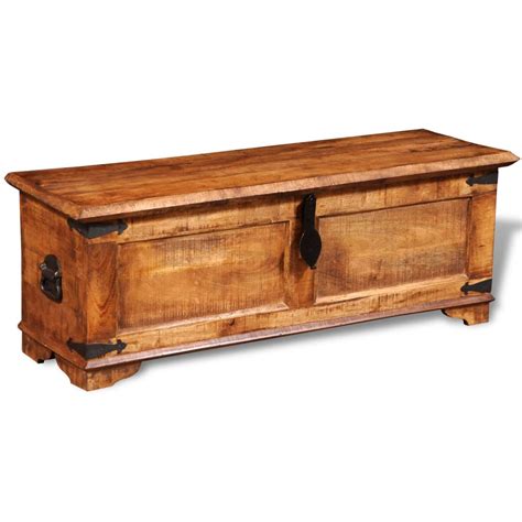 I'm keeping my duvet covers in this beauty h: Rough Mango Wood Storage Chest Trunk Solid Durable ...