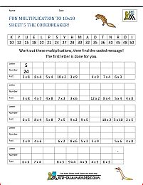 All formats available for pc, mac, ebook readers and other mobile devices. Fun Multiplication Worksheets to 10x10