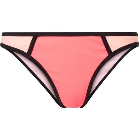 New Look Pink Colour Block Contrast Trim Bikini Bottoms 11 Liked On
