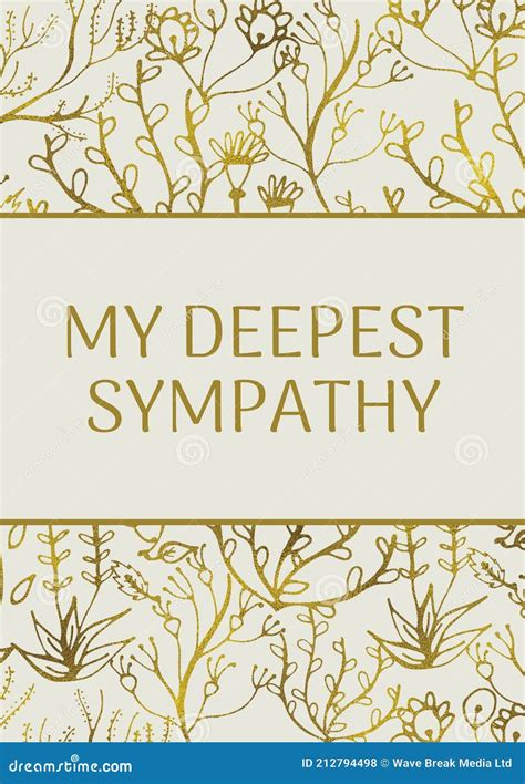 Deepest Sympathy Card With Abstract White Flowers On Black Background