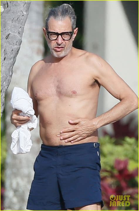 Jeff Goldblum Goes Shirtless During Beach Vacay With Wife Emilie