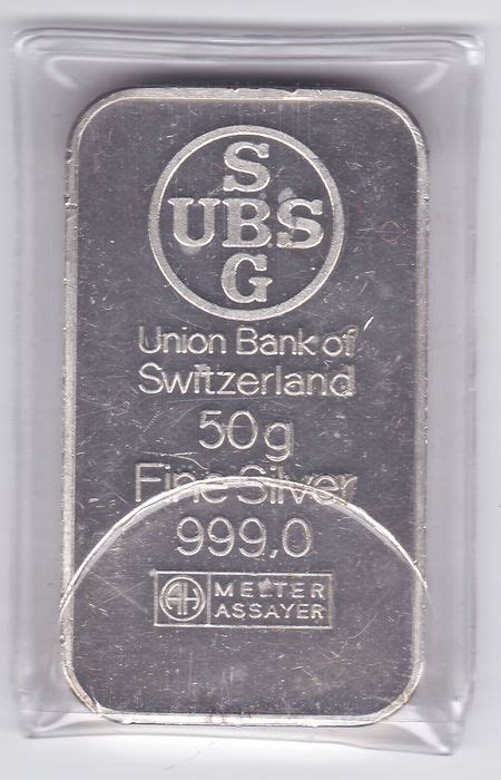 Silver Bar Of 50 Gram Ubs Catawiki