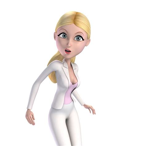Blond Surprised Cartoon Business Woman Whats Going On