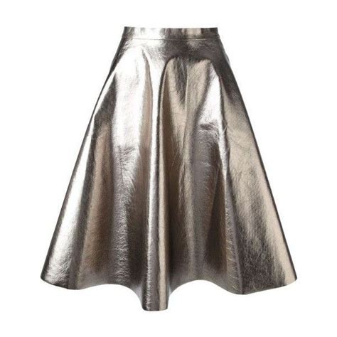 Msgm Silver Metallic Skirt Silver Skirt Metallic Metallic Skirt