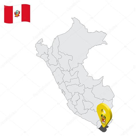 Ubicación Departamento De Tacna En El Mapa Perú 3d Signo De Ubicación