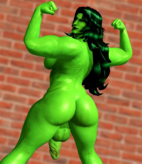 rule 34 1futa 3d ass back view balls biceps big ass big penis breasts flaccid flexing futa