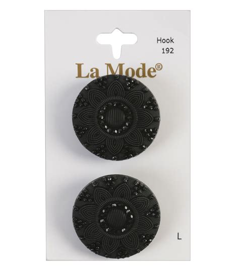La Mode 2pk 1 18 Round Black Shank Buttons Joann
