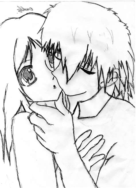 Cute Anime Couple Drawings Easy Cute Anime Couple By Zeldaskywordsword On Deviantart
