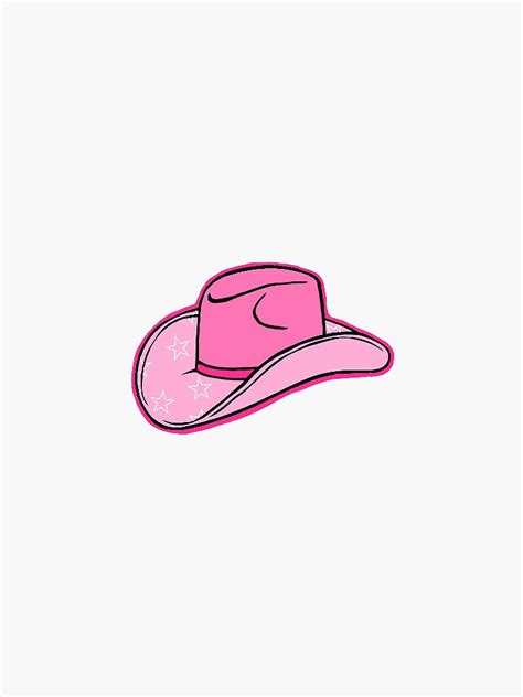 Pink Cowgirl Hat With Stars Sticker For Sale By Mallorysimpsonn
